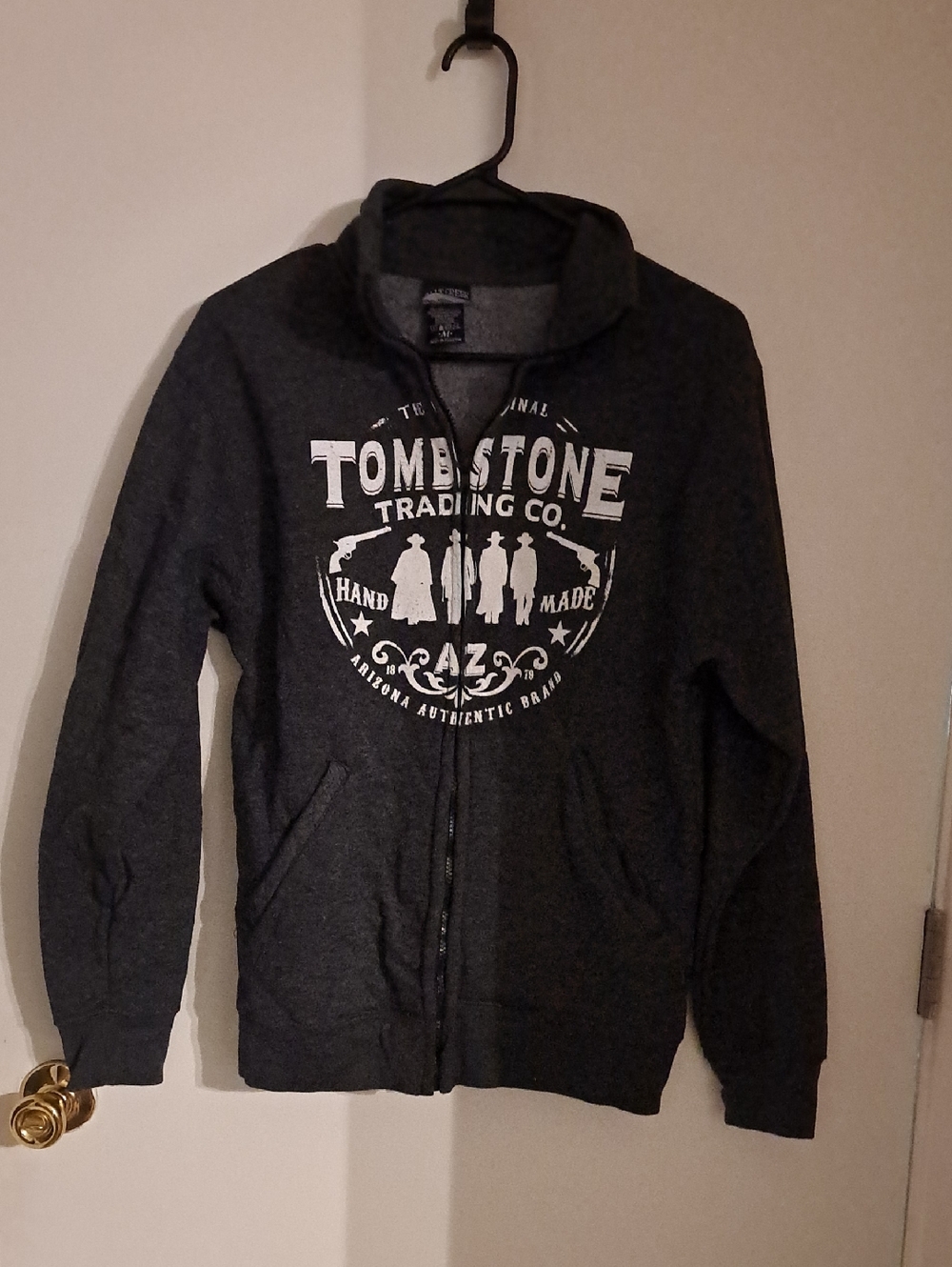 Tombstone Trading Co. Dark Gray Zip-Up Hoodie